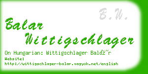 balar wittigschlager business card